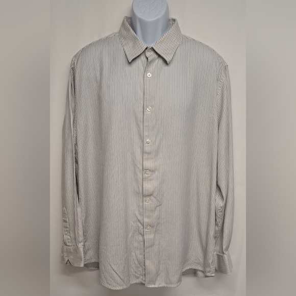 Structure XXL 50-52 Cotton Button Down Shirt Long Sleeve Striped - Picture 1 of 5